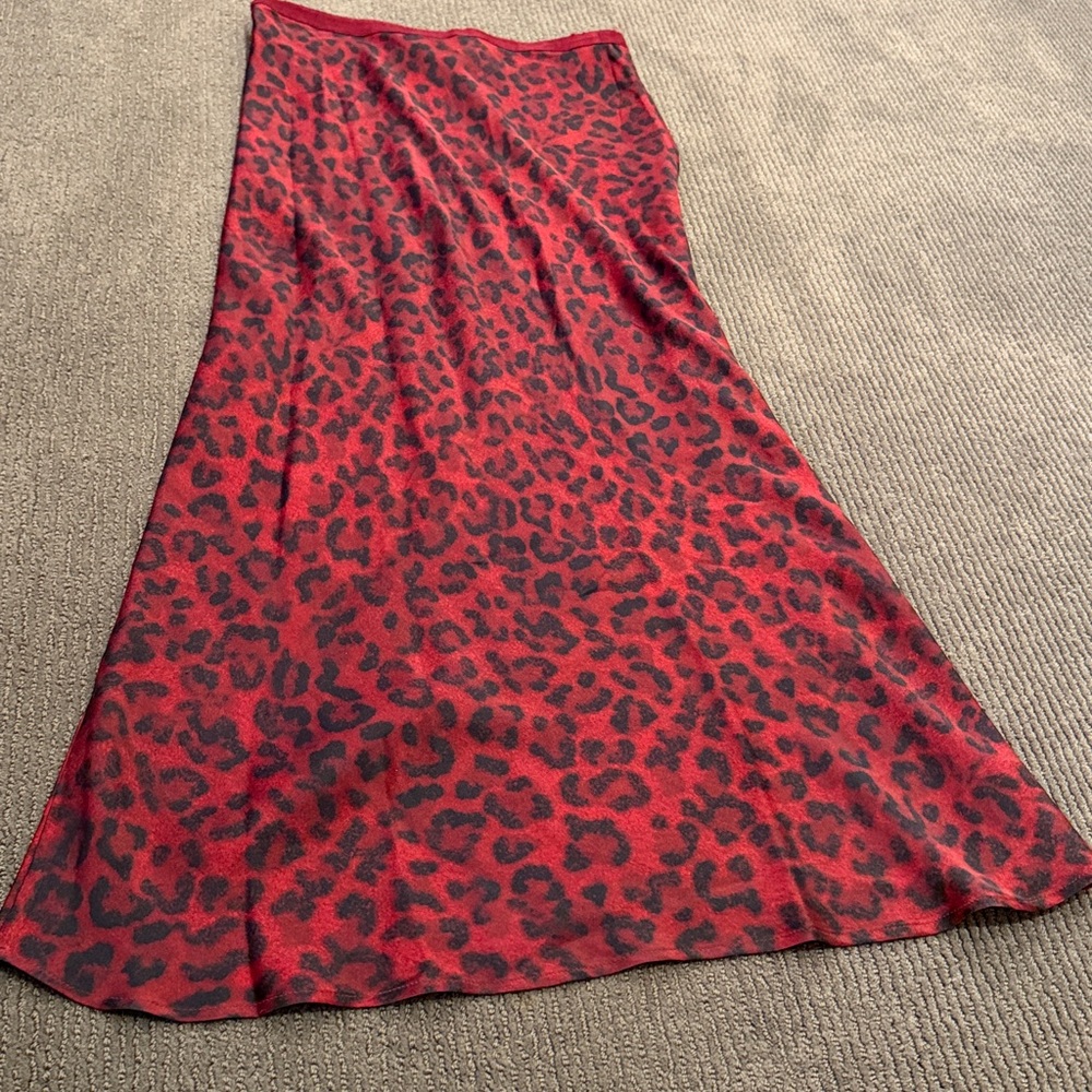 Anine Bing Leopard Print Silk Bar Slip Skirt - Picture 6 of 7